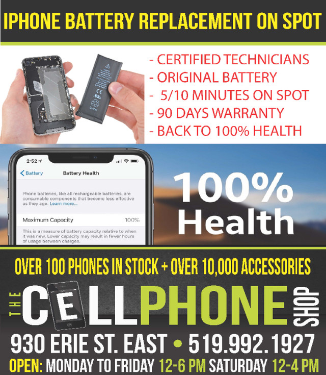 IPHONE SCREEN LCD REPAIRS, BATTERY REPLACEMENT & MORE in Cell Phone Services in Windsor Region - Image 3