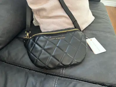 poppy and peonies black leather purse, View more