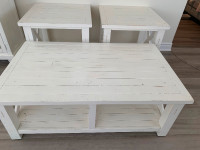 Gorgeous white wash coffee table set