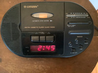 Vtg Citizen AM/FM Cassette Player Digital Clock Radio