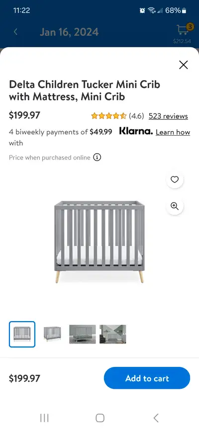 Mini crib. Bought last year for my son, he basically never slept in it maybe a total of 10 hours. Ha...