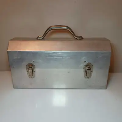 L MAY ALUMINUM MINERS LUNCHBOX VINTAGE , View more