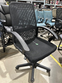 Black Office chair, rolling, mesh back with arms