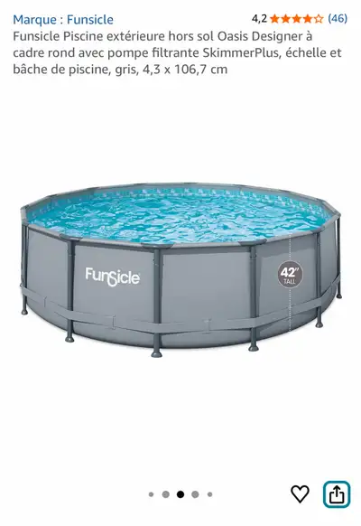 Plongez dans le plaisir estival avec cette piscine Funscicle hors sol, idéale pour se rafraîchir et...