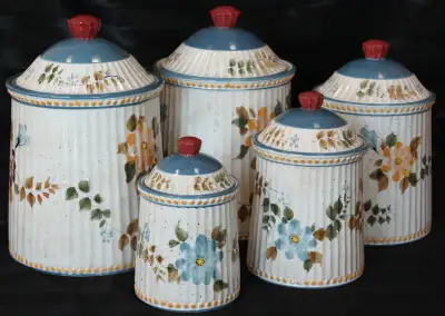 Kitchen Canasters  with  matching candle holders, View more