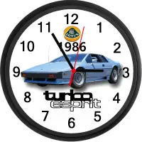1986 Lotus Esprit Turbo (Glacier Blue Metalic) Custom Wall Clock