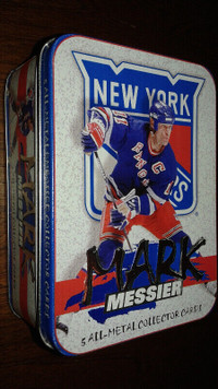 NHL New York Rangers Mark Messier - Metal Hockey Cards in Tin