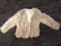 Fluffy Ostrich Genuine Real Fur Feather Jacket Size M Party Glam