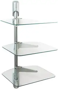 Tempered glass AV component system shelf system, View more