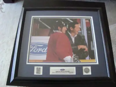 This is a Ford Built for Life in Canada framed picture Pinned Size 20 x 18 No scratches on glass Gre...