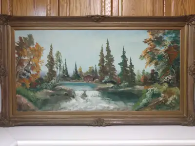 Antique B. Lindholm landscape oil painting., View more