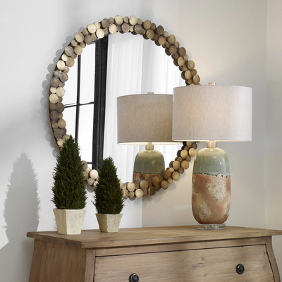 Brand new Round Aged Gold Mirror – 36′′, View more