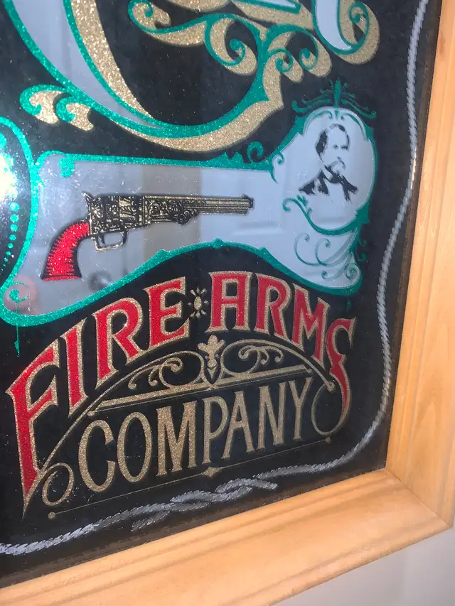 Vintage Colt Firearms company bar sign mirror excellentcondition in Arts & Collectibles in Calgary - Image 3