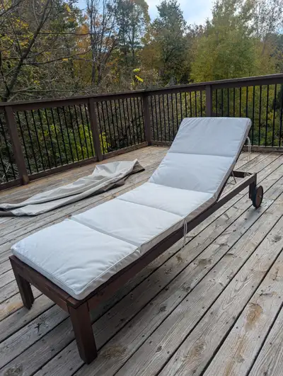 IKEA NÄMMARÖ Wood Sun Lounger & Cushion + Cover, View more