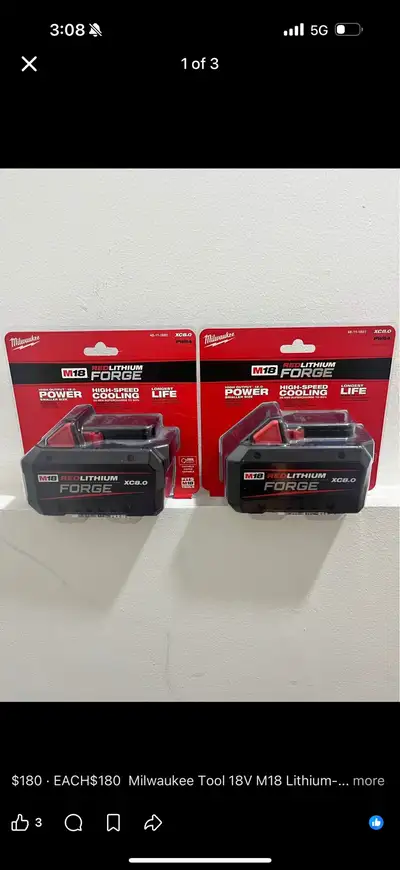 Milwaukee 12.0 forge battery  / 8.0 forge battery , View more