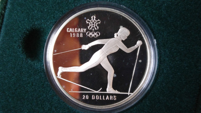 1988 Calgary "Cross-Country Skiing" $20 Olympic Coin in Arts & Collectibles in Calgary