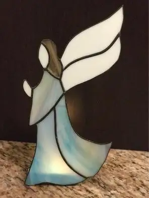 Stained glass Angel tea light candle holder , View more
