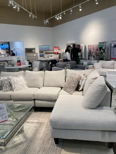 The Brick Sectional Couch - Light Grey Fabric, View more