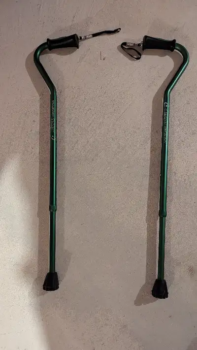 Adjustable Height Green Canes - Two Available, View more