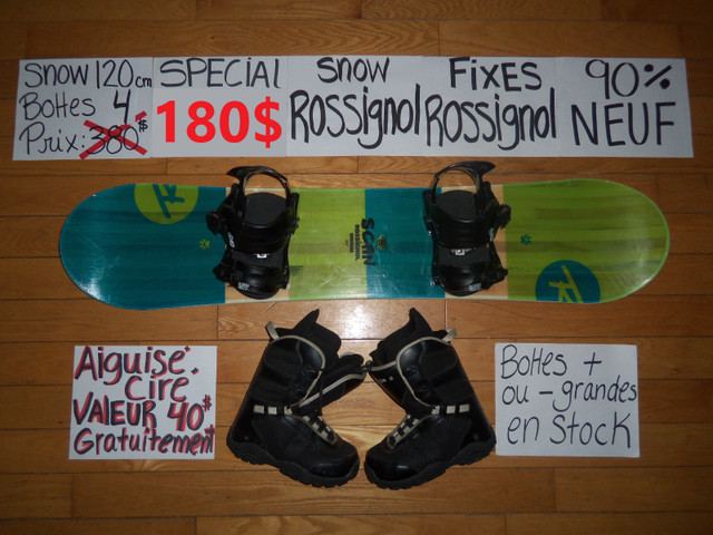 Ensembles snowboard planches a neige snow 100 110 120 146 cm dans Planches à neige  à Trois-Rivières - Image 3