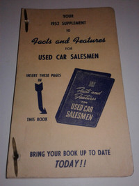 Used Car & Truck Salesmen Supplement 1952
