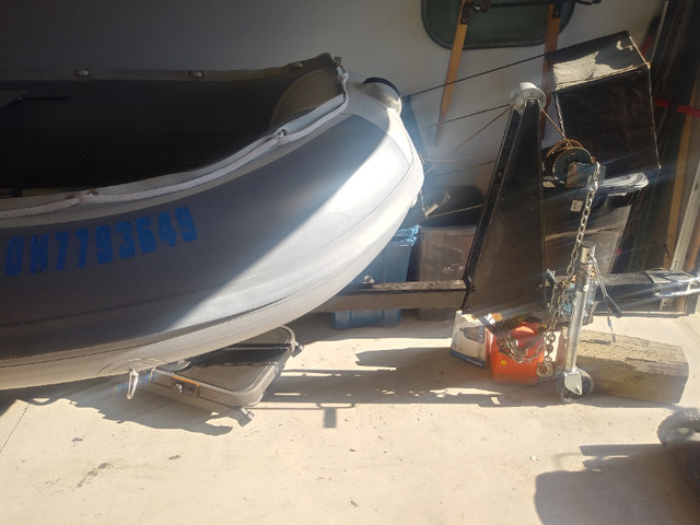 12'6" Hypalon Dinghy Alu floor and Transom 15hp Merc w/trailer in Powerboats & Motorboats in St. Catharines - Image 2