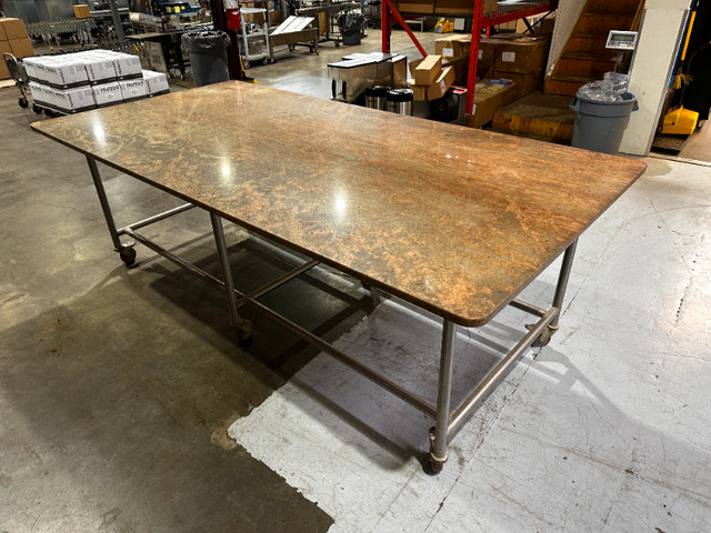 Large Granite Work Table on Casters in Industrial Kitchen Supplies in Calgary