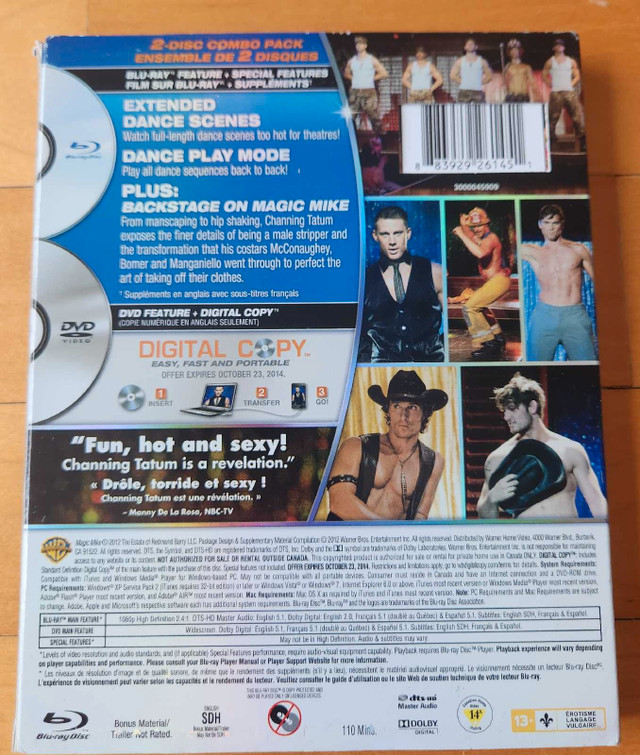 Magic Mike (blu-ray+dvd+ultraviolet Digital Copy Combo Pack) dans CD, DVD et Blu-ray  à Laval/Rive Nord - Image 4