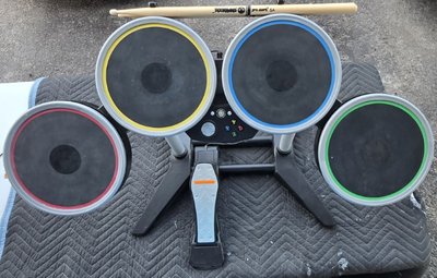 Rock Band Wireless Drum Kit Set Xbox 360 + Pedal with Sticks, View more