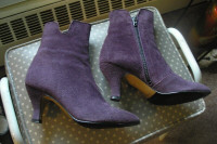 Purple SUEDE  Ankle BOOTS