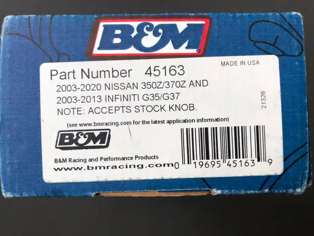 B&M 45163 Sport Manual Shifter for Nissan 350Z 370Z INFINITI in Transmission & Drivetrain in Vancouver - Image 3