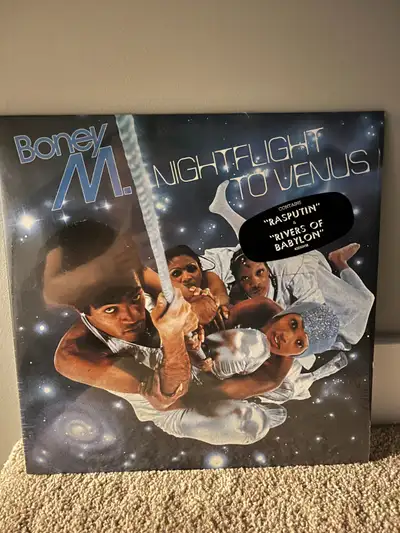 Boney M - Night Flight to Venus Record. Open but still has cellophane wrap on it. Pickup is Bridgwat...