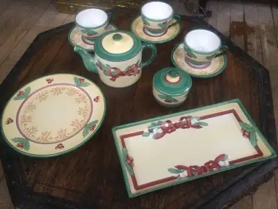 Villeroy & Boch Vintage Hand Painted "Merry  Winter" Tea  Set, View more
