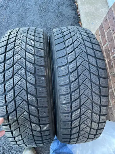 Zeta brand winter tires, 6/32nds remaining. Asking $75 for both.