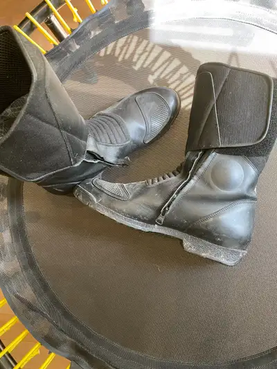 BMW Motorcycle Boots; Black Leather; euro size 48; US size 12; very good condition; $120.