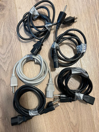 Computer Monitor TV Replacement Power Cord Set of 5