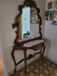 BAROQUE STYLE-Entrance table and mirror 