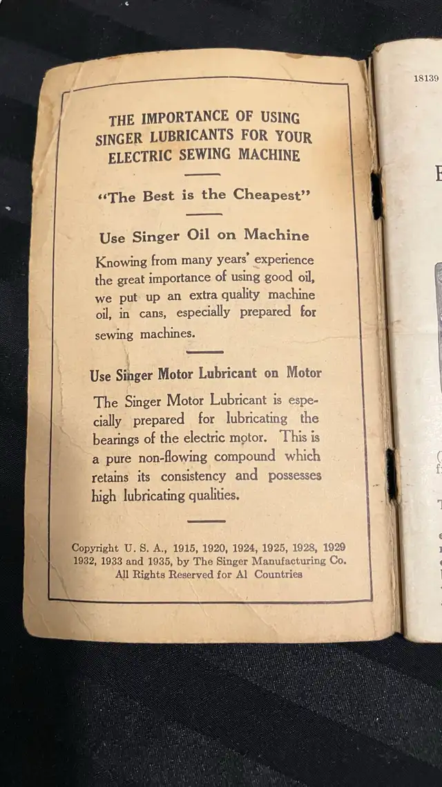 vintage Singer sewing machine manual in Arts & Collectibles in Winnipeg - Image 3