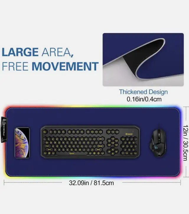 RGB Gaming Mouse Pad in Mice, Keyboards & Webcams in Mississauga / Peel Region - Image 4