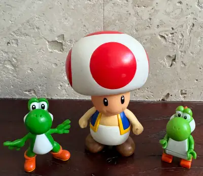 Yoshi $15 Toad $15 each Condition: excellent condition I only accept cash I don't deliver