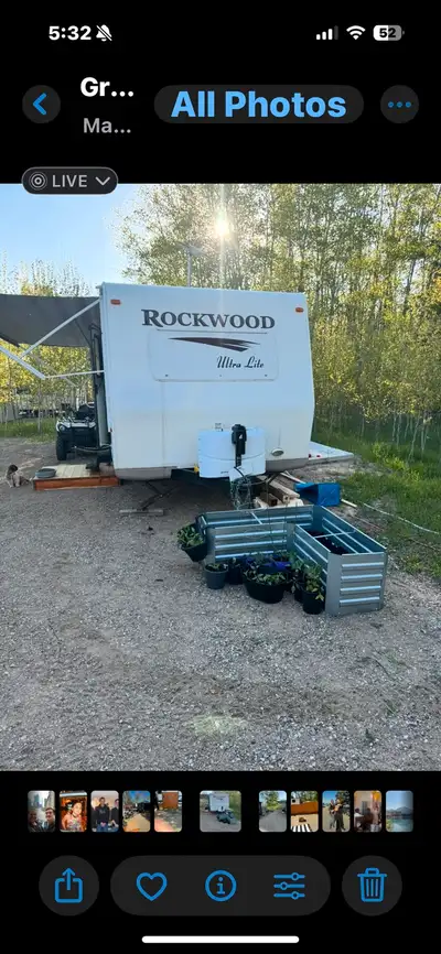 30 foot travel trailer at seasonal site in grand palms rv resort has 2 bunks one slide very good con...