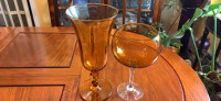 Superbes vases de collection coul ambre cognac