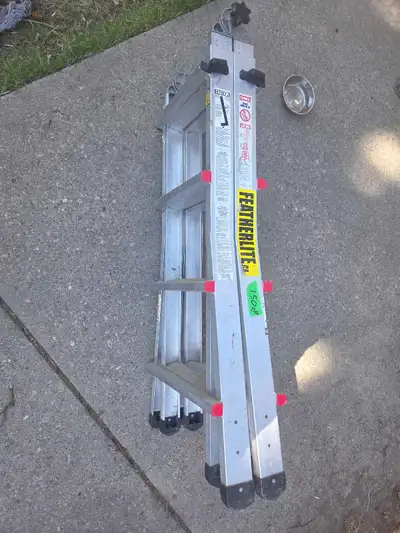 13 foot featherlite telescopic ladder barely used , View more