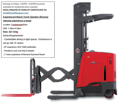 Reach Truck Operator (Reverse Steering), View more