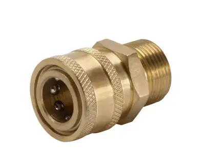 3/8 in. Female Quick-Connect x Male M22 Coupler for Most Gas and Electric Pressure Washer Brands Up...