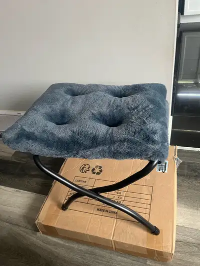  Folding Upholstered Footrest Stool, Modern Small Portable - NEW, View more