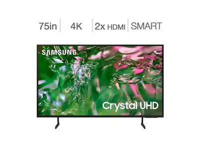 SAMSUNG 75" DU6950 4K CRYSTAL UHD SMART TV BLOWOUT SALE!, View more