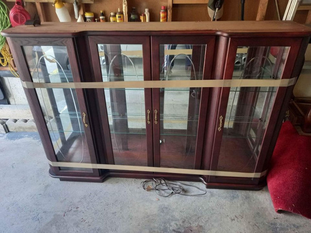 Wood & Glass Display  Buffet Hutch Cabinet with floor light in Hutches & Display Cabinets in Oakville / Halton Region