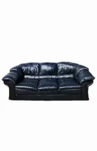 FREE DELIVERY Natuzzi Real Black Leather 3 Seater Sofa / Couch