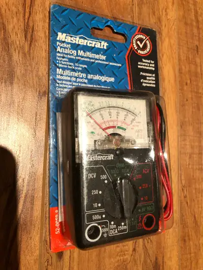 This is a brand new Mastercraft pocket analog multimeter, ideal for hobby enthusiasts and profession...